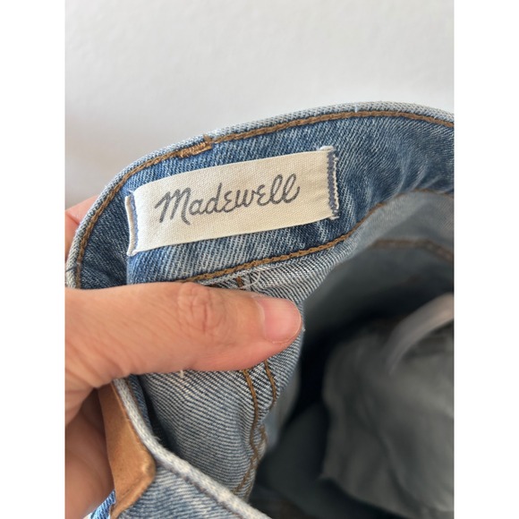 Madewell Wide-Leg Crop Jeans: Frayed Drop-Hem Edition SZ 25 - Picture 12 of 12